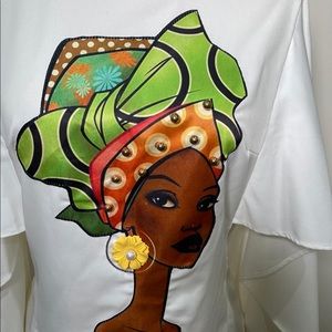 Stylish White Top with Artistic Print